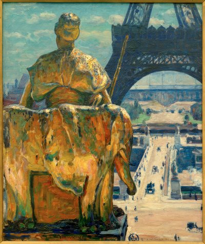Der Eiffelturm, gesehen vom Trocadero von Louis Welden Hawkins